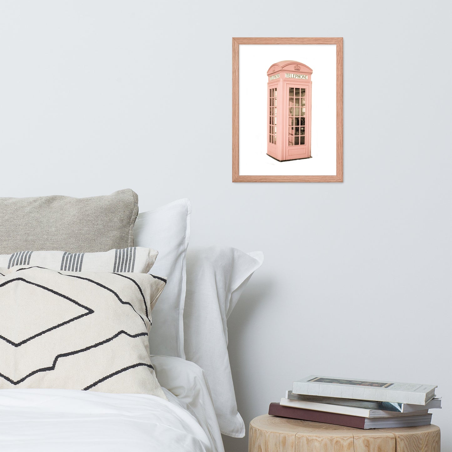 Pink Telephone Booth Framed Print