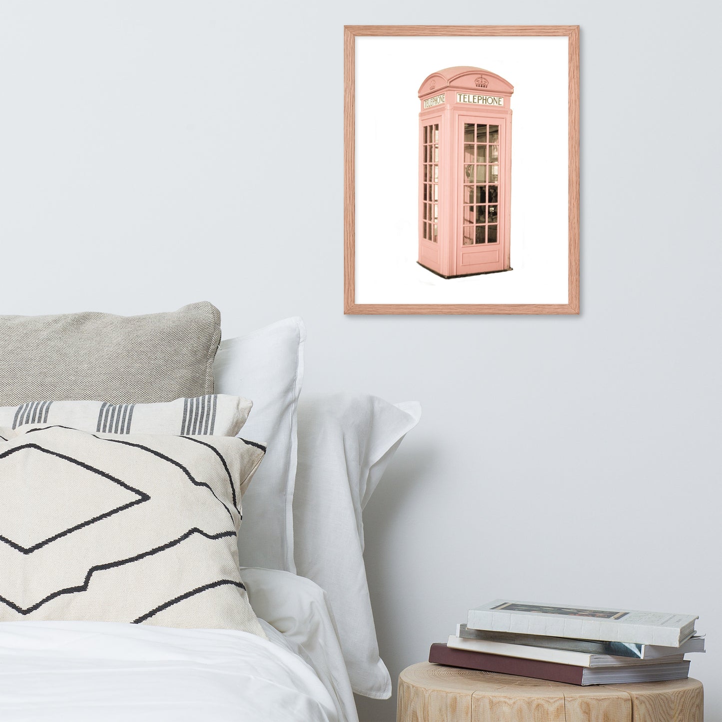 Pink Telephone Booth Framed Print