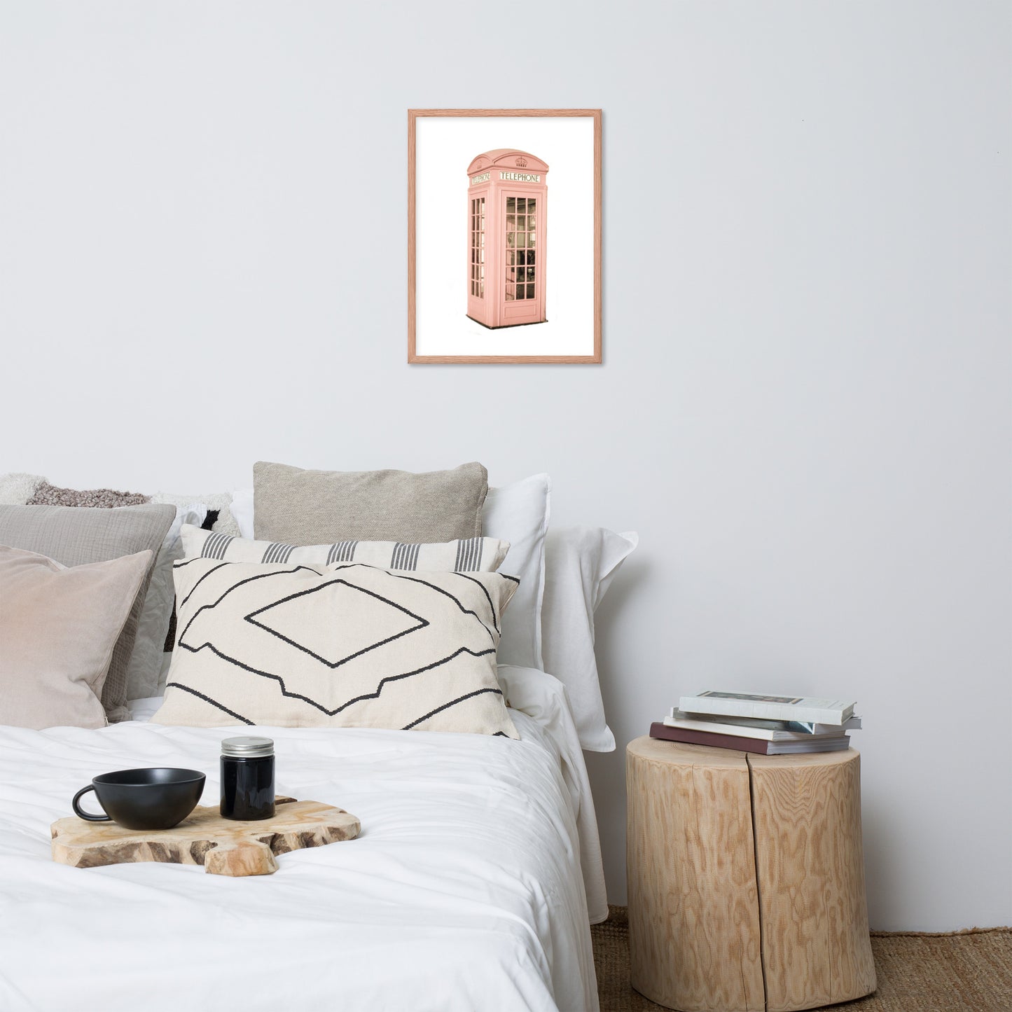 Pink Telephone Booth Framed Print