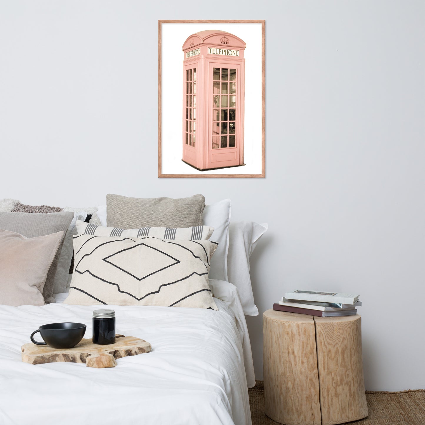 Pink Telephone Booth Framed Print