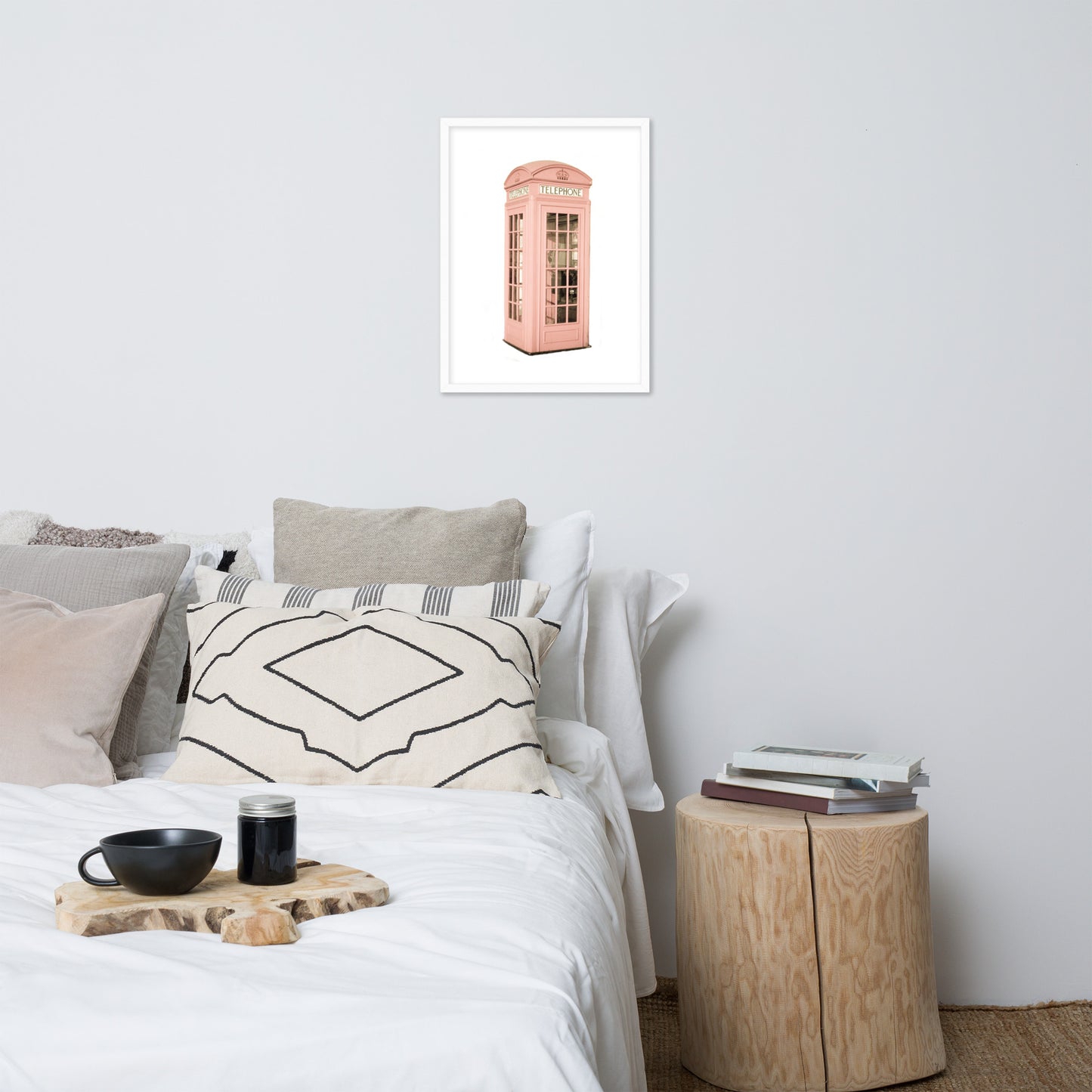 Pink Telephone Booth Framed Print