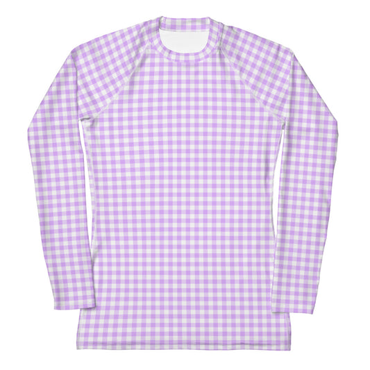 Lavender Gingham Rash Guard Shirt