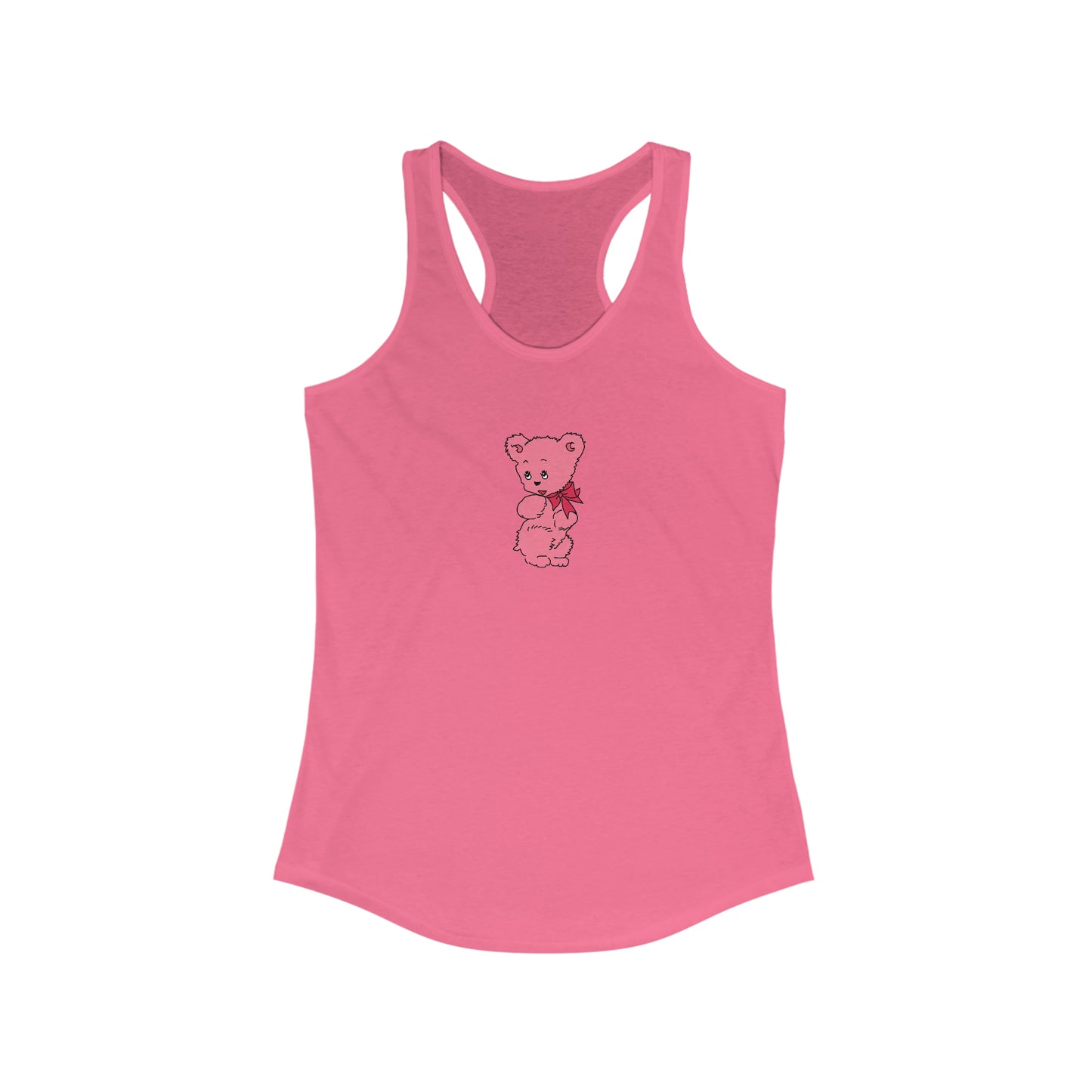 Pink Teddy Bear Racerback Tank