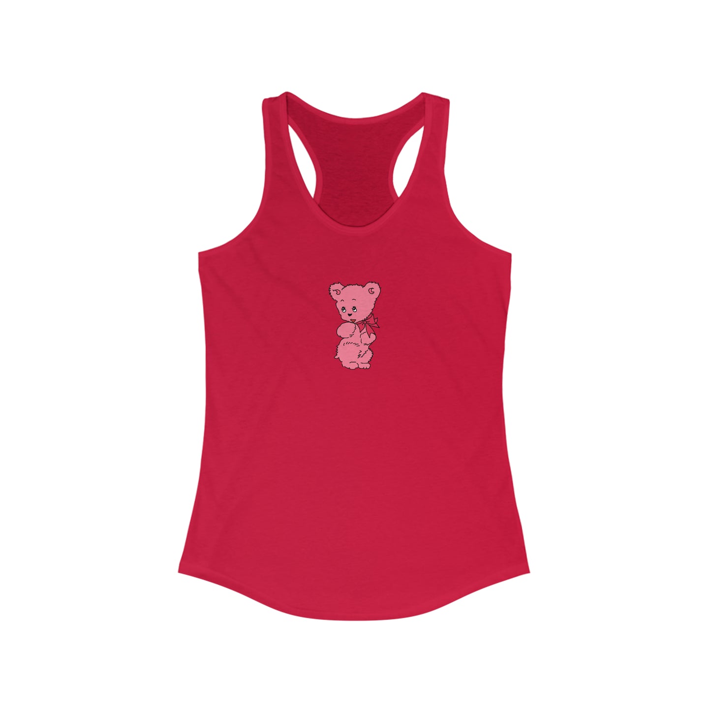 Pink Teddy Bear Racerback Tank