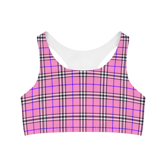 Pink Plaid Sports Bra