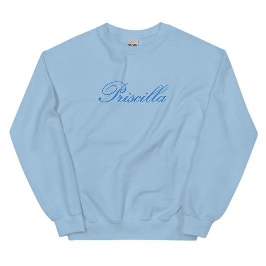 Priscilla Embroidered Sweatshirt in Blue