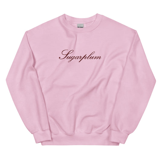 Sugarplum Embroidered Sweatshirt in Burgundy