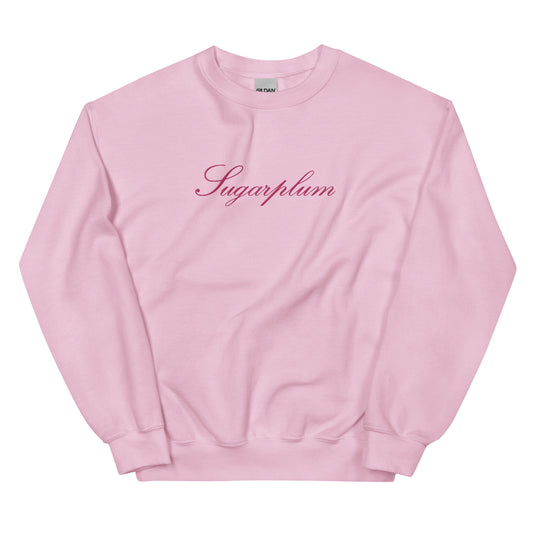 Sugarplum Embroidered Sweatshirt in Pink