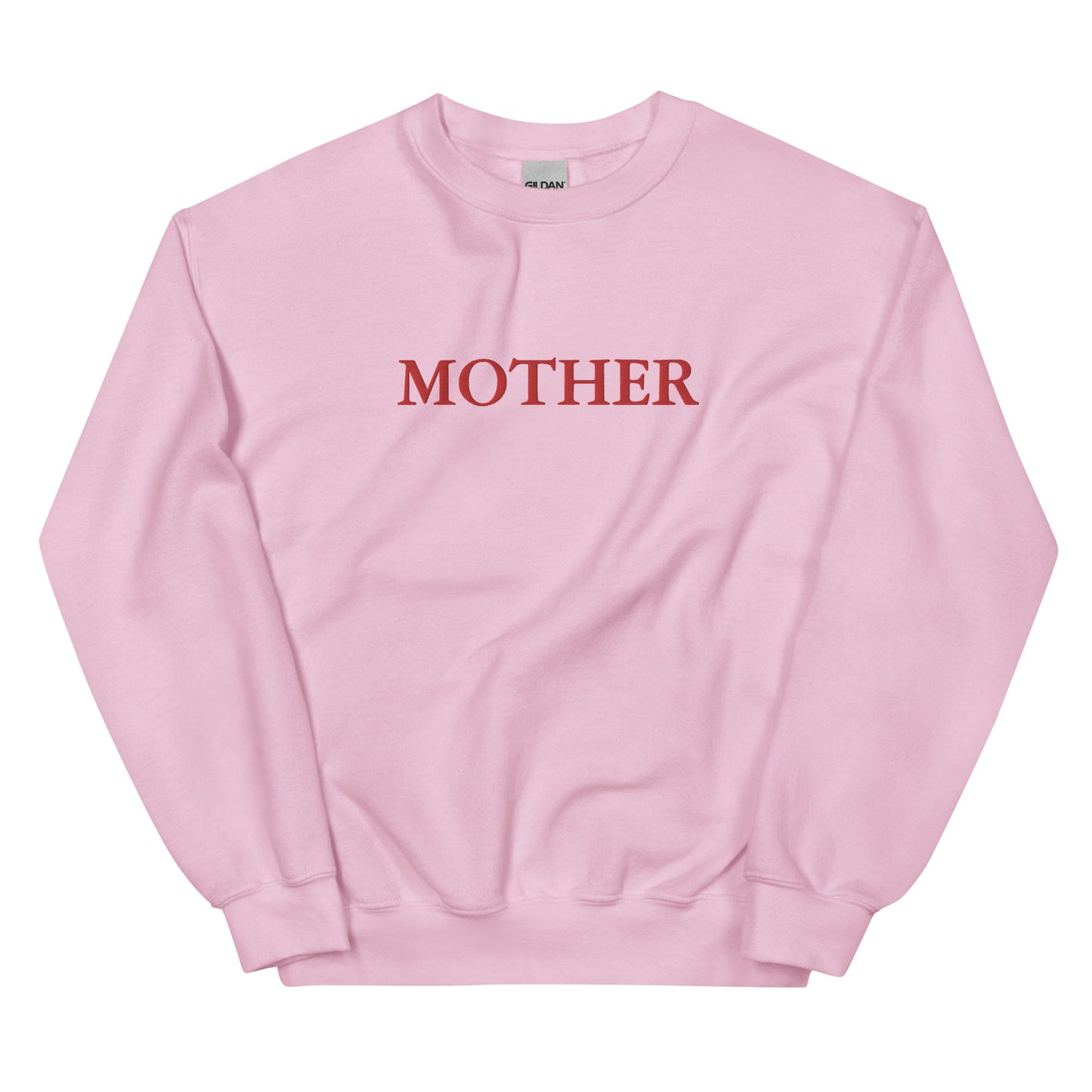 Mother Embroidered Sweatshirt in Red