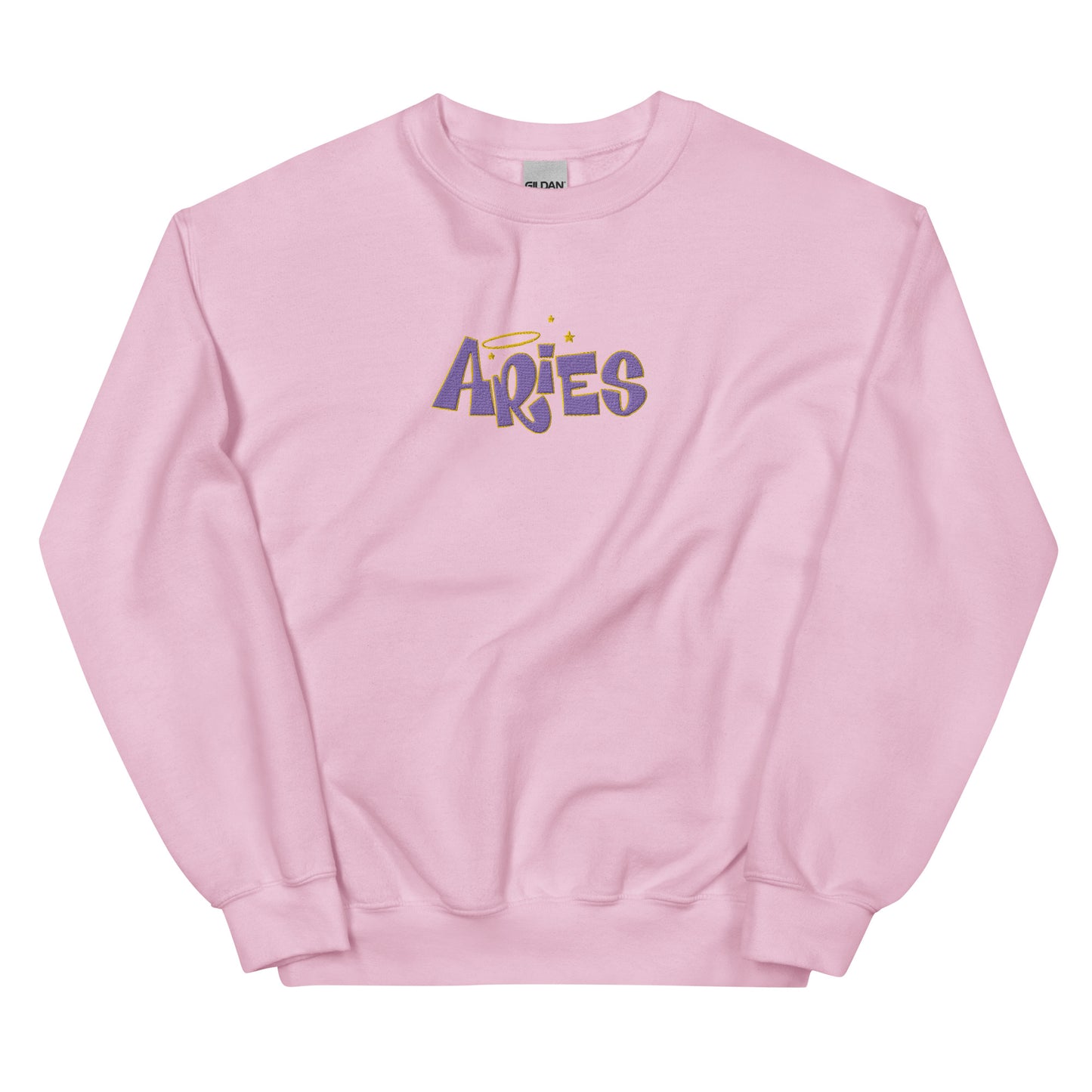 Aries Purple Text Embroidered Sweatshirt