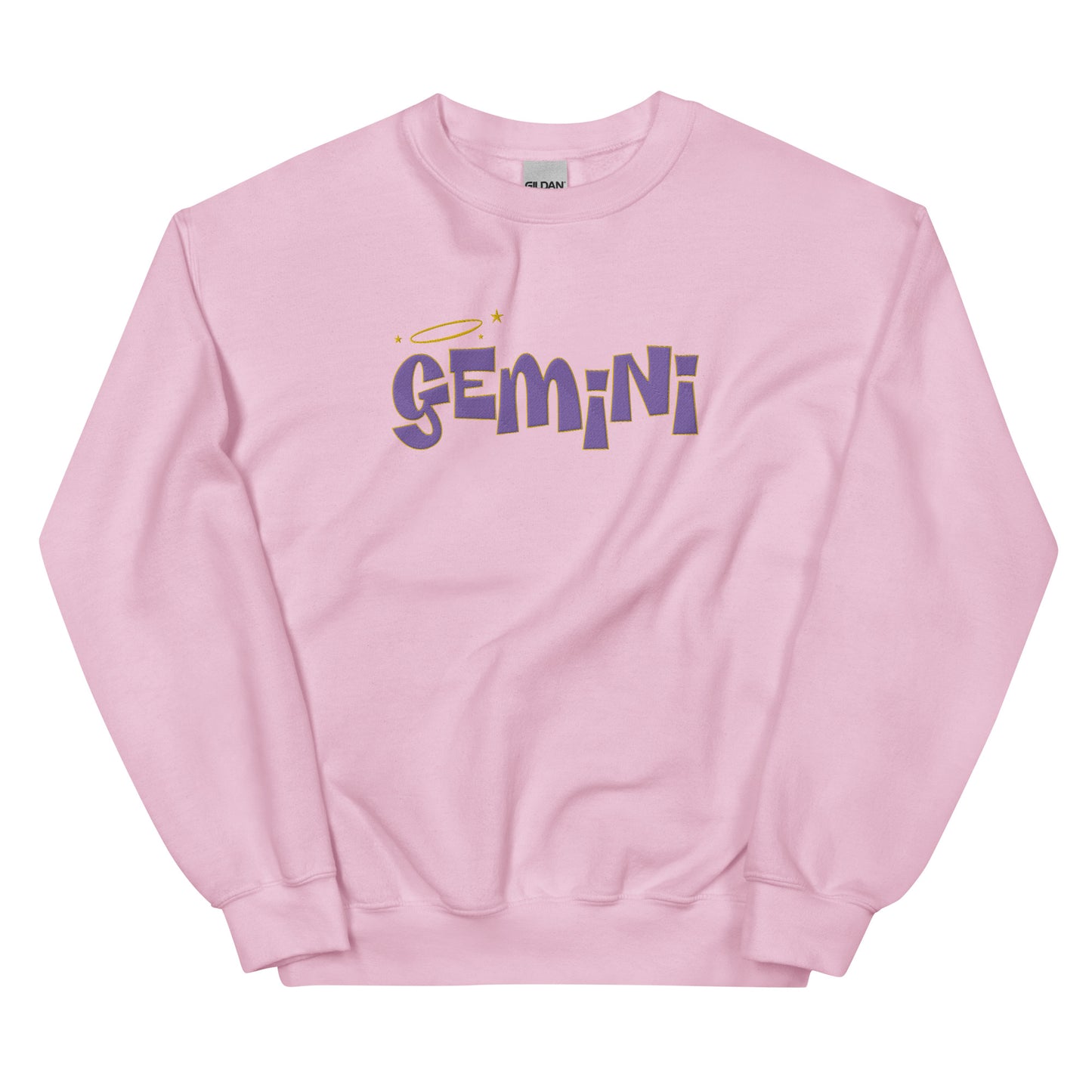 Gemini Purple Text Embroidered Sweatshirt