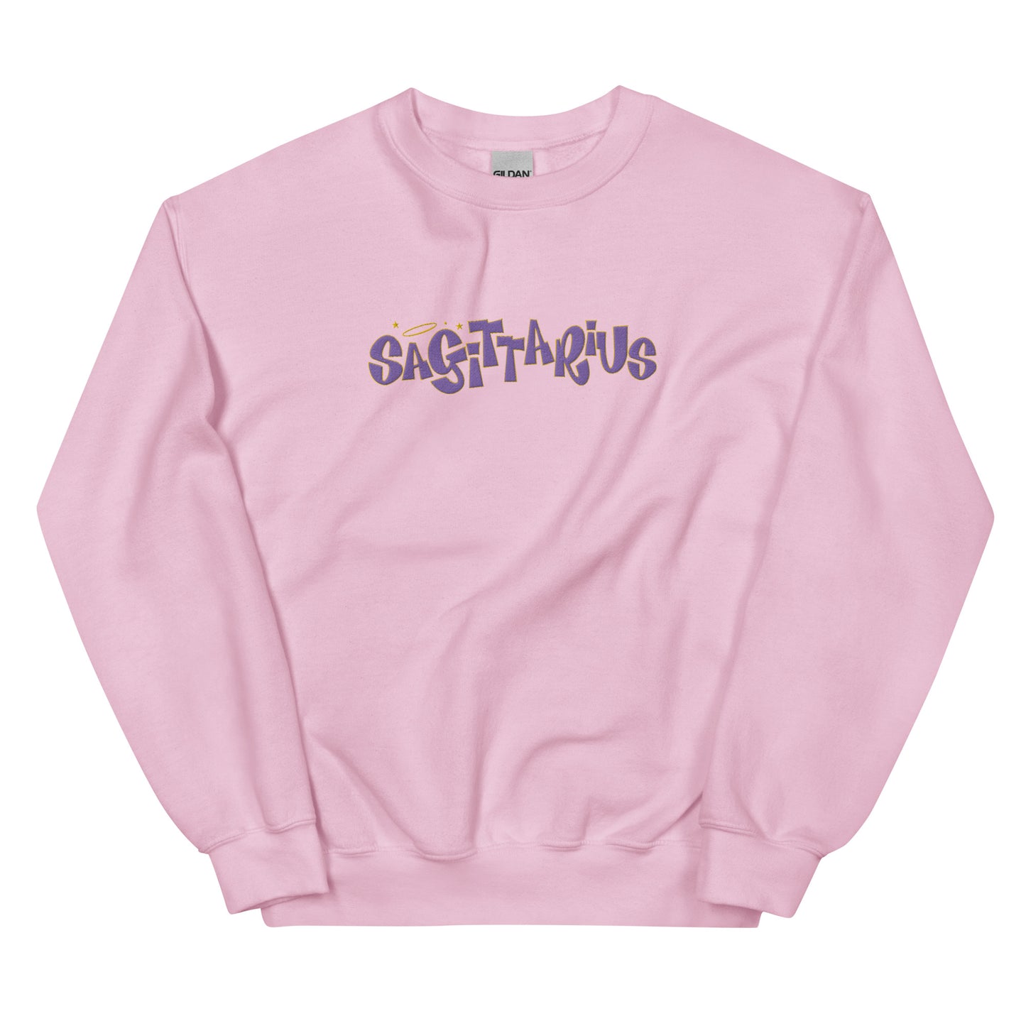 Sagittarius Purple Text Embroidered Sweatshirt