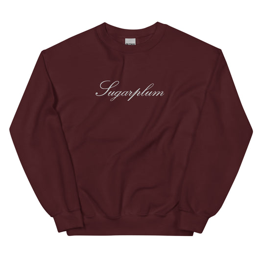 Sugarplum Embroidered Sweatshirt in White