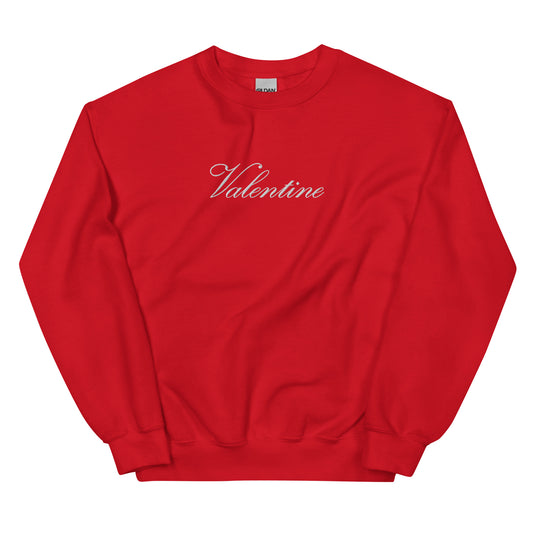 Valentine Red Embroidered Sweatshirt