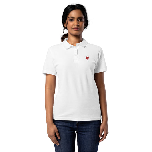 Little Red Heart Embroidered Polo Shirt