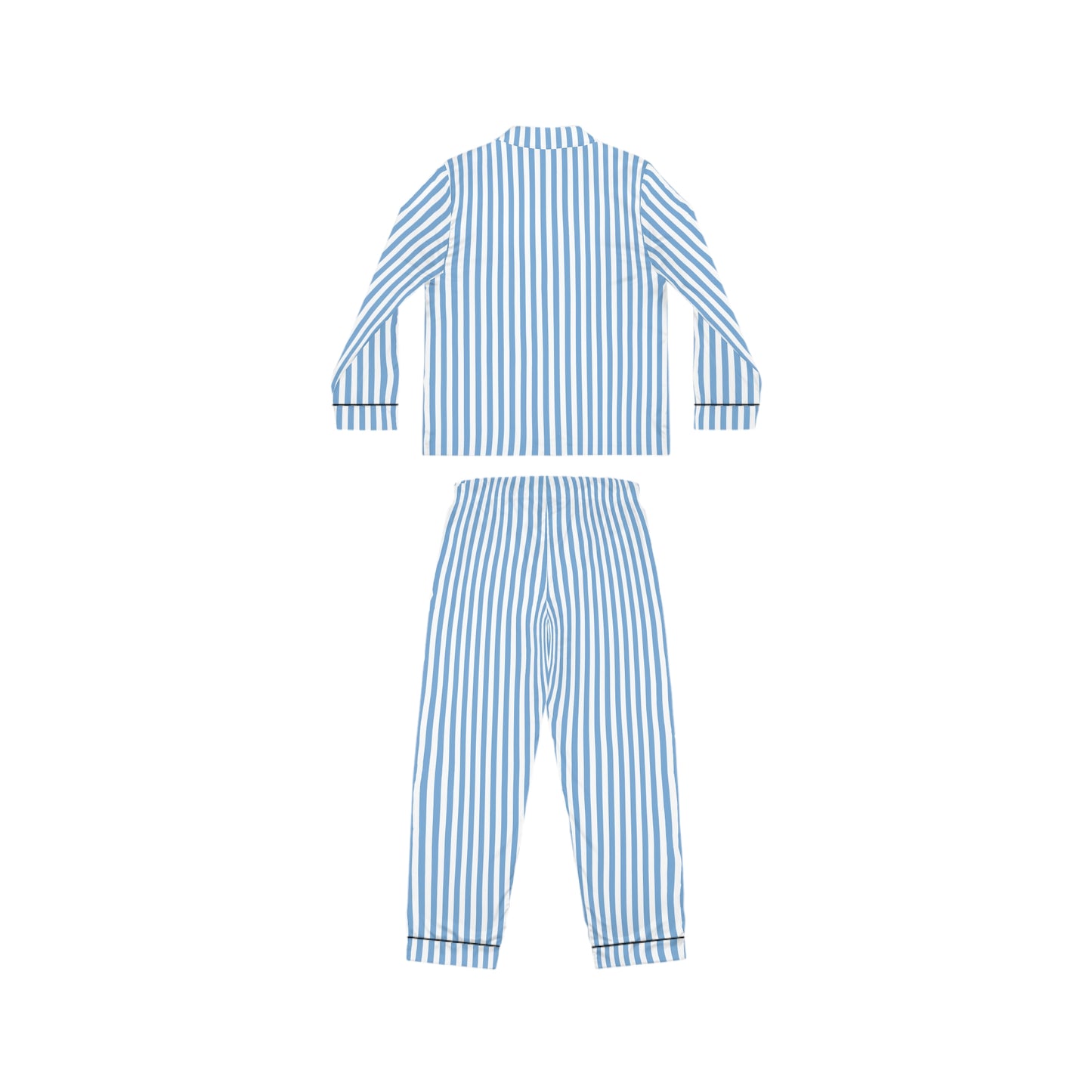 Blue and White Stripe Satin Pajamas