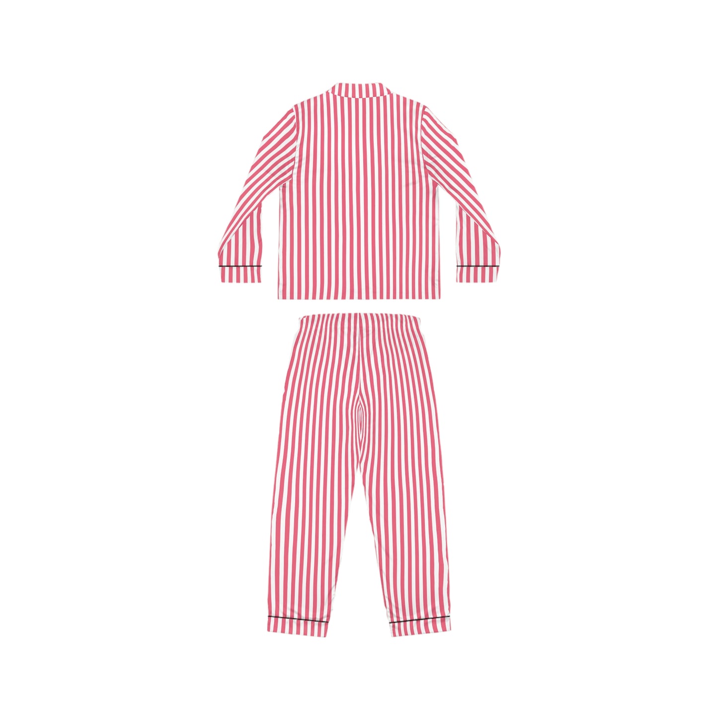 Pink and White Stripe Satin Pajamas