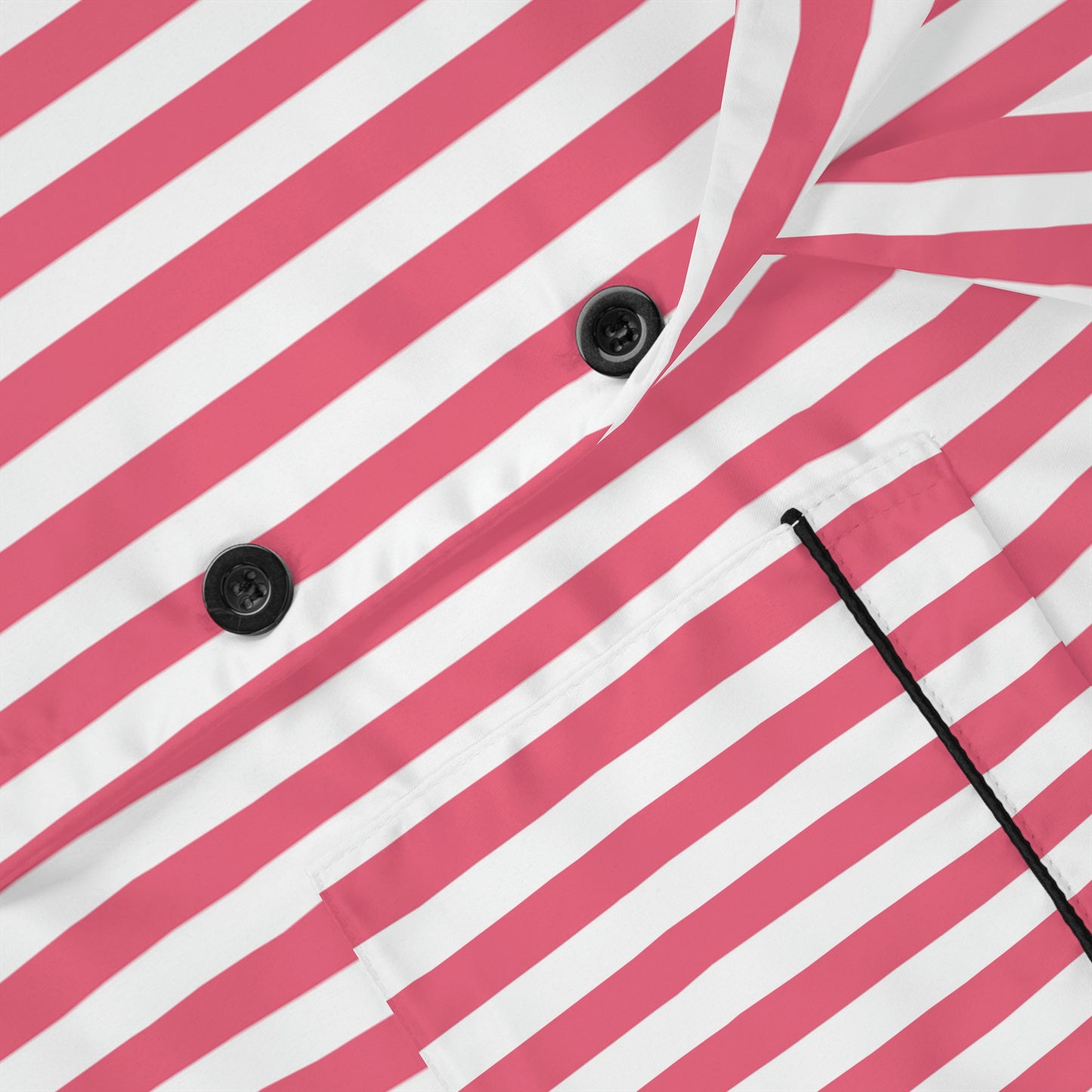 Pink and White Stripe Satin Pajamas