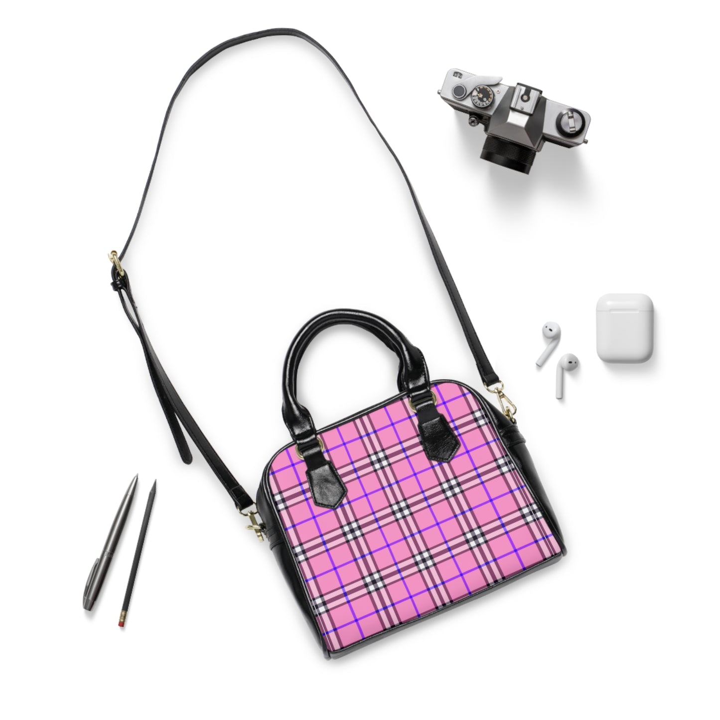 Pink Plaid Handbag