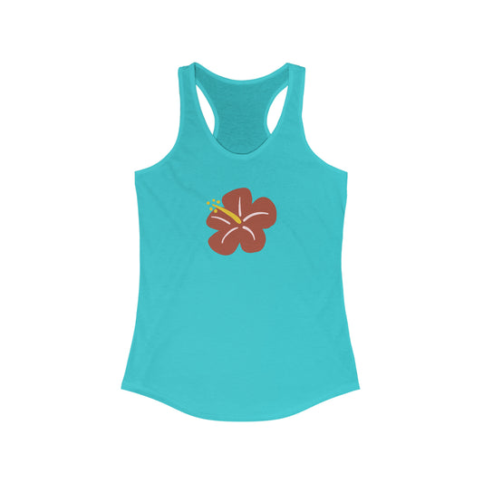 Brown Hibiscus Racerback Tank