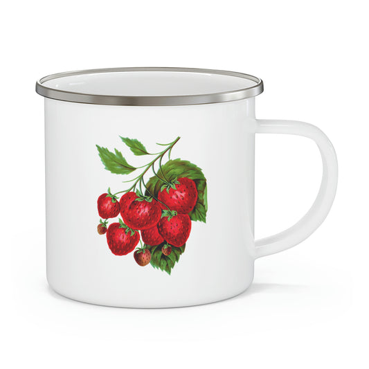 Vintage Strawberries Enamel Mug